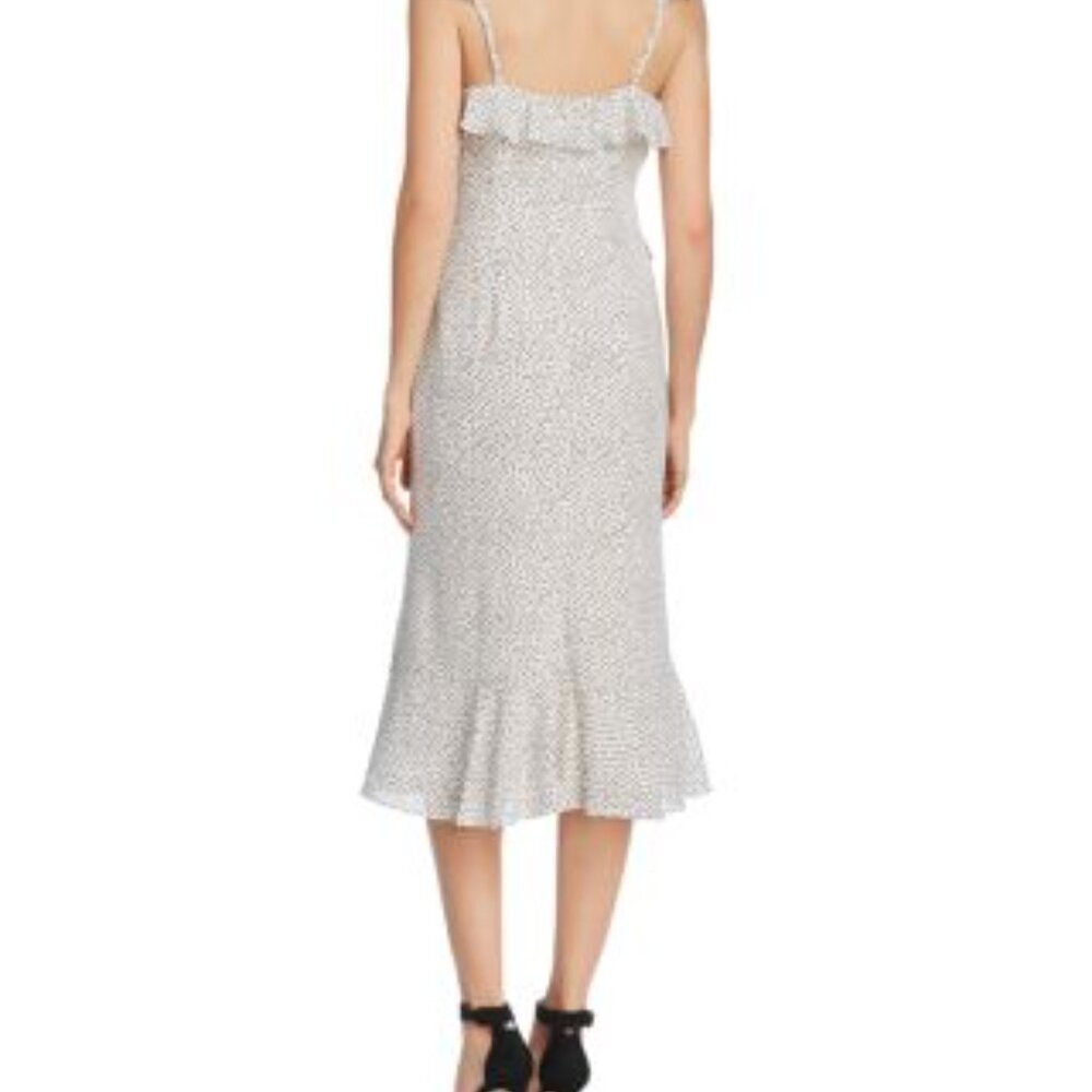 Lucy Paris Marissa Ruffled Polka Dot Midi Dress - black & white - Picture 2 of 7